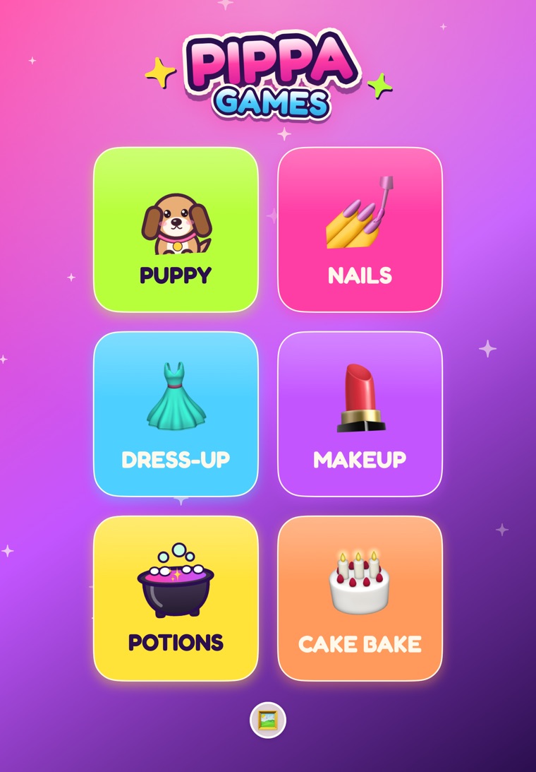Pippa Games home screen on iPad